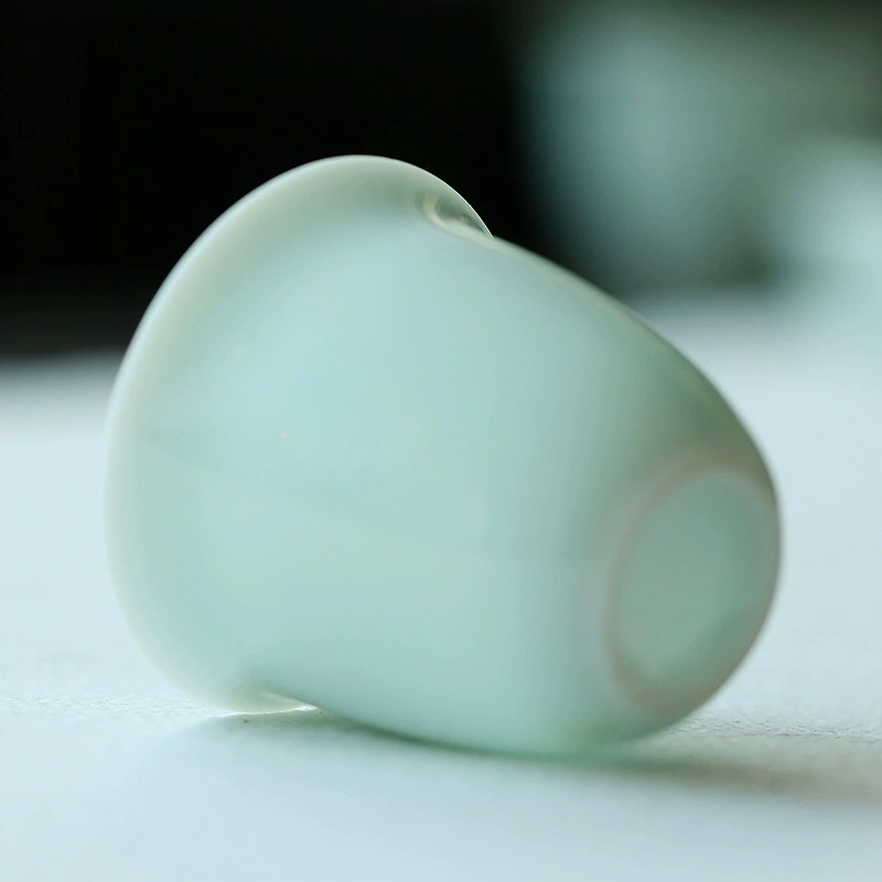 Dehua White Porcelain Jade Mud Kung Fu Tea Cup Ceramics Cup Single Cup Small Shadow Blue White Porcelain Tea Cup Tea Cup Wenxiang Cup