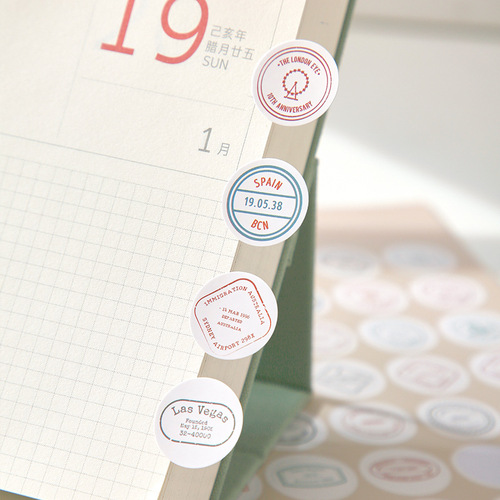 Multifunctional basic mark, pocket decoration sticker, basic material Morandi, postmark dot pocket sticker