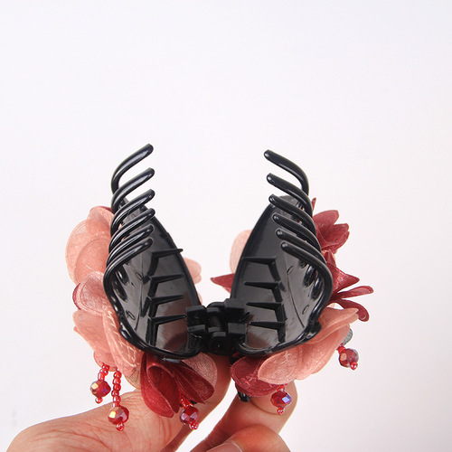 Hair clip plate hair grab clip flower fabric hair accessories shark clip head flower jewelry hot selling accessories hair clip headband clip