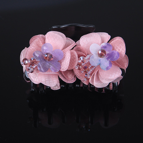 Hair clip plate hair grab clip flower fabric hair accessories shark clip head flower jewelry hot selling accessories hair clip headband clip