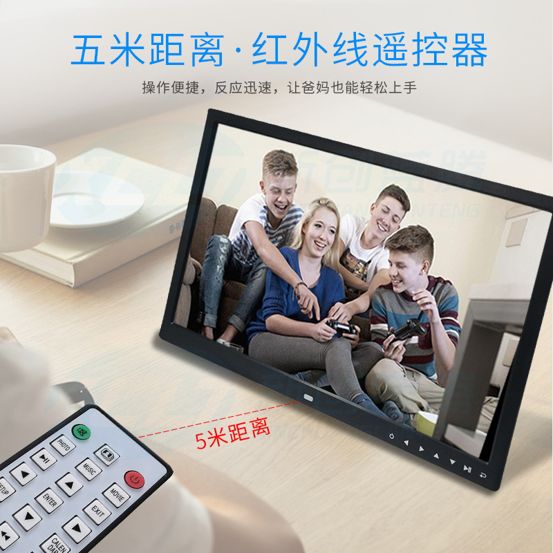 Venta directa de fábrica 17,1 pulgadas HDMI botón táctil portátil pantalla digital foto marco electrónico álbum máquina de publicidad