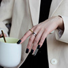 Tide, advanced glossy one size ring, high-quality style, light luxury style, silver 925 sample, on index finger