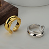 Tide, advanced glossy one size ring, high-quality style, light luxury style, silver 925 sample, on index finger