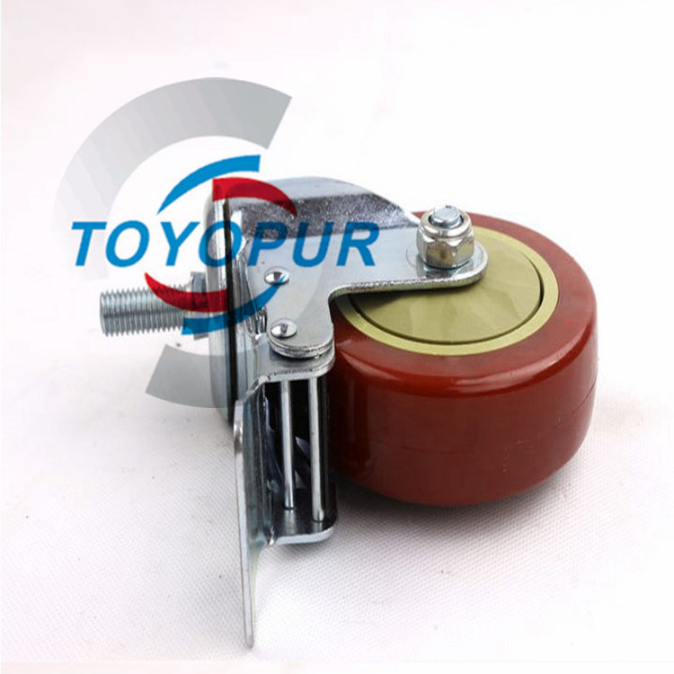 枣红色CLLA NDI脚轮  VULKOCELL工业机械包胶轮 抗压耐撕裂