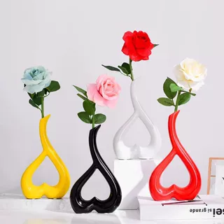现代简约陶瓷工艺品摆件 家居装饰品 结婚礼品 时尚心形陶瓷花瓶