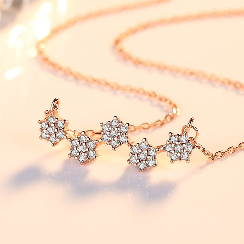 Celebridad en línea Singapur S925 estrella de seis puntas Collar de plata colgante nicho diseño simple estrella clavícula cadena fabricante femenino