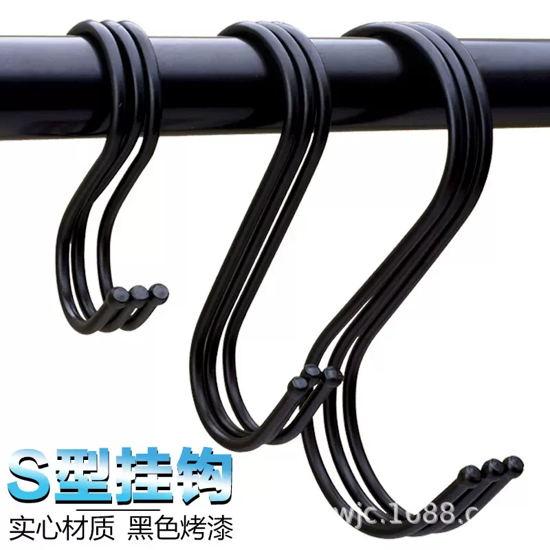 s钩黑色铁电镀亚马逊挂钩勾子挂衣钩s挂钩超市地摊挂钩不锈钢
