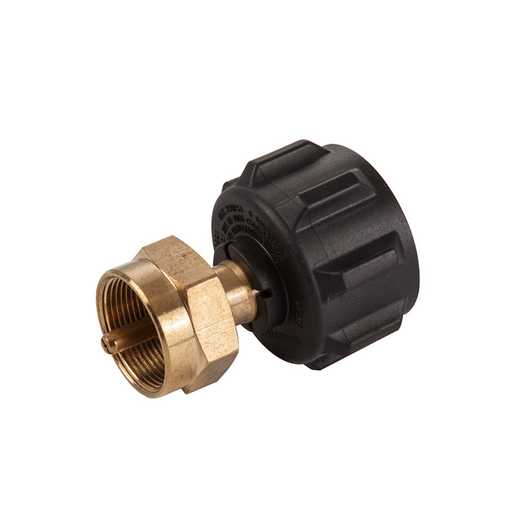 北美美国CSA认证户外气罐转换连接头黑色手轮充气接头