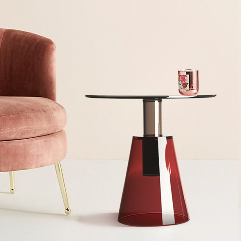 Nordic creative color glass coffee table after modern simplicity