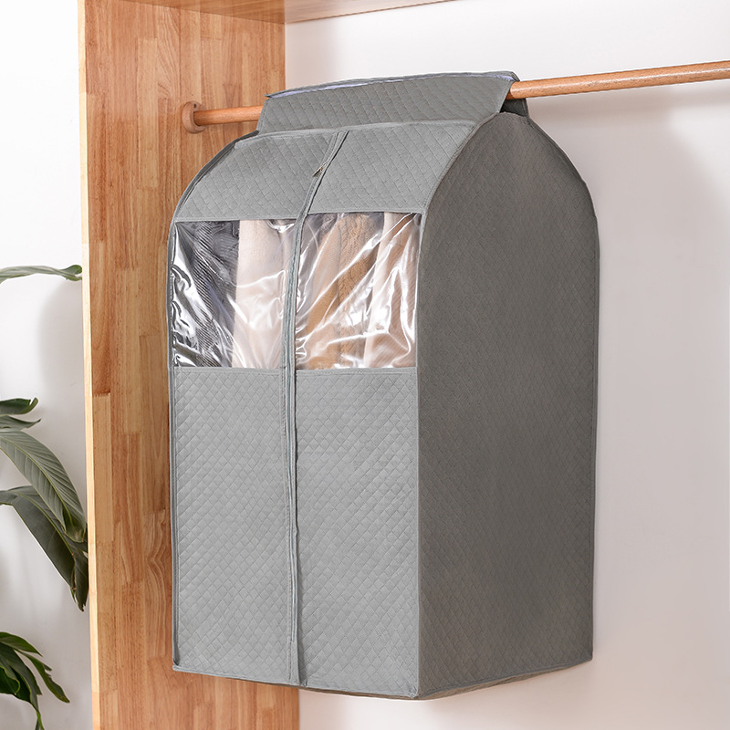 Bolsa de polvo tridimensional cubierta de ropa bolsa de ropa traje doméstico bolsa de almacenamiento transparente abajo chaqueta cubierta de polvo capa colgante bolsa