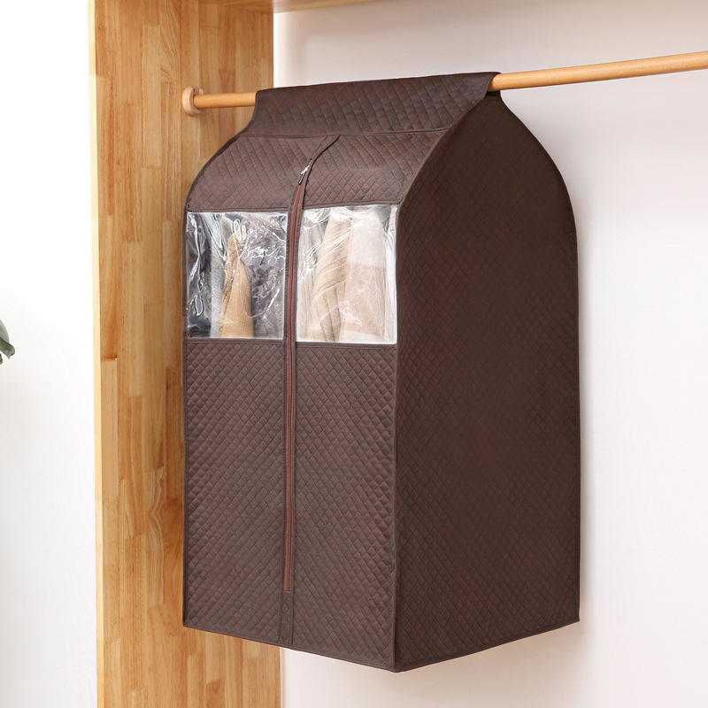 Bolsa de polvo tridimensional cubierta de ropa bolsa de ropa traje doméstico bolsa de almacenamiento transparente abajo chaqueta cubierta de polvo capa colgante bolsa