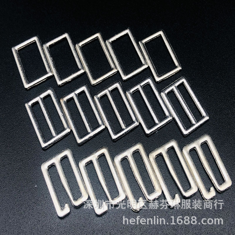 锌合金电镀金属材质方形文胸内衣调节扣089环内径1.2cm现货供应销