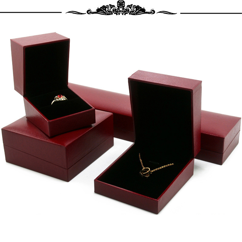 珠宝包装饰品盒首饰盒戒指盒耳钉项链盒手镯盒子红色黑色白色盒子