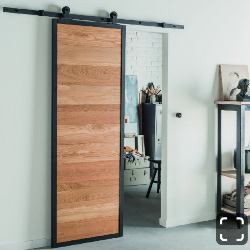 LOFT Barn Door Industrial Style Solid Wood Sliding Door American Style Retro Old Partition Door Toilet Door Kitchen Sliding Door