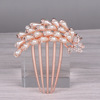 Metal plug from pearl, hair accessory, hair stick, Korean style, flowered