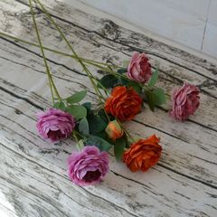 仿真花西洋牡丹 假花露蓮 多頭玫瑰花 高檔絹花婚慶影樓客廳裝飾