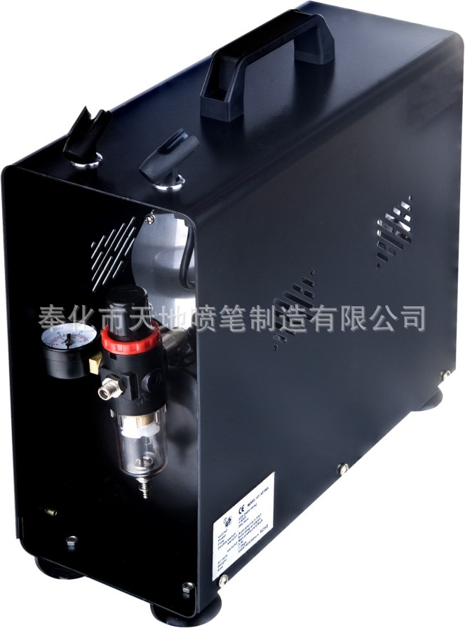 供应双缸造压带3L大小储气罐带金属罩加2喷笔支架美工气泵 TD-196