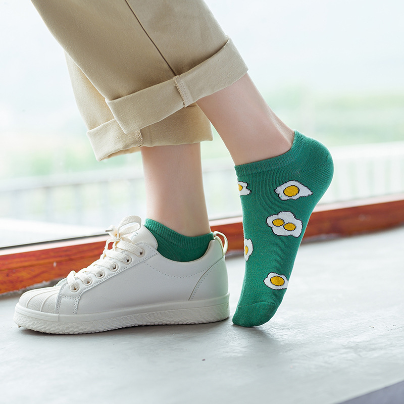 Calcetines japoneses calcetines de mujer calcetines de hombre de corte bajo de primavera y otoño de algodón delgado de dibujos animados ins calcetines de mujer de moda lindo Barco de la calle Calcetines