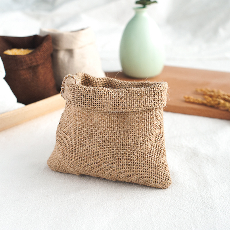 Pequeño saco té arroz grano grueso shooting bolsa foto props pequeño saco fotografía bolsa de tela alimentos props