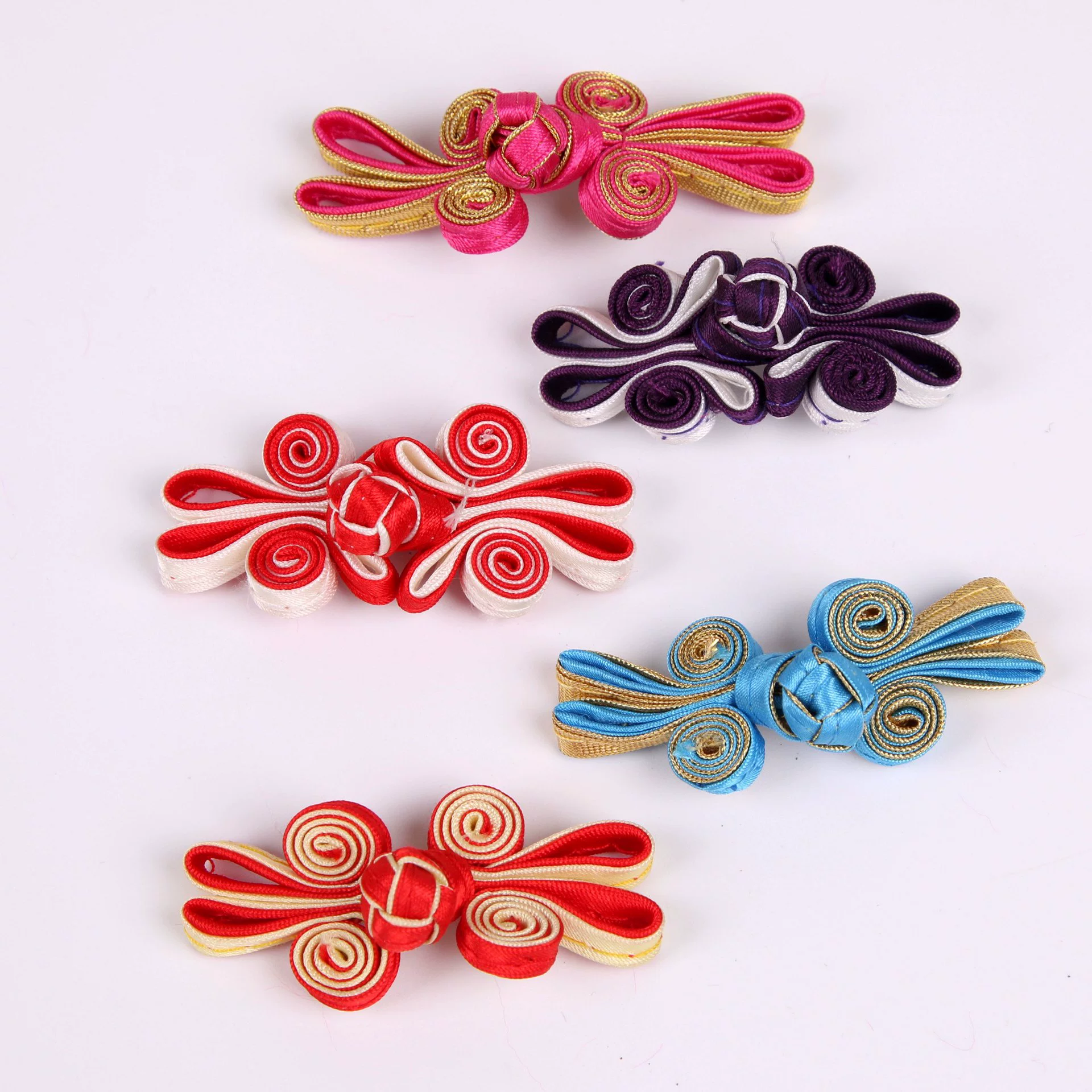 Ткань для платья Cheongsam Tang ручной работы, пуговицы, цвет, пять атласных кроличьего уха, женские тканые пуговицы, винтажные пять атласных