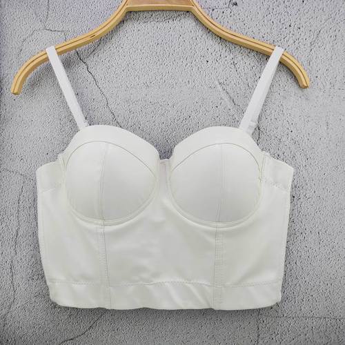 Hot Selling Leather Suspender Women's Solid Color Summer Elastic Vest Versatile Sexy Korean Style Bra European and American Chest Wrap Vest