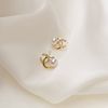 Small earrings, Chanel style, simple and elegant design, high-quality style, internet celebrity