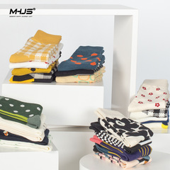 Cotton Spirit Korean socks women's ins trendy socks autumn and winter Japanese cotton socks college style striped autumn mid-calf socks