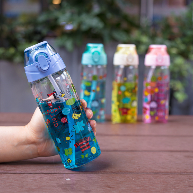Summer children's handheld cartoon high quality sports straw with…