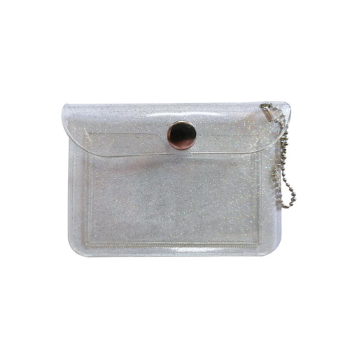 Japanese and Korean simple internet celebrity transparent card bag student portable bus ID bank card protective cover glitter coin purse