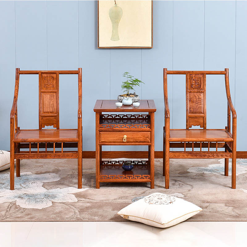 Yiming Tianxia mahogany furniture rosewood leisure chair three-piece set official hat chair tea chair master chair