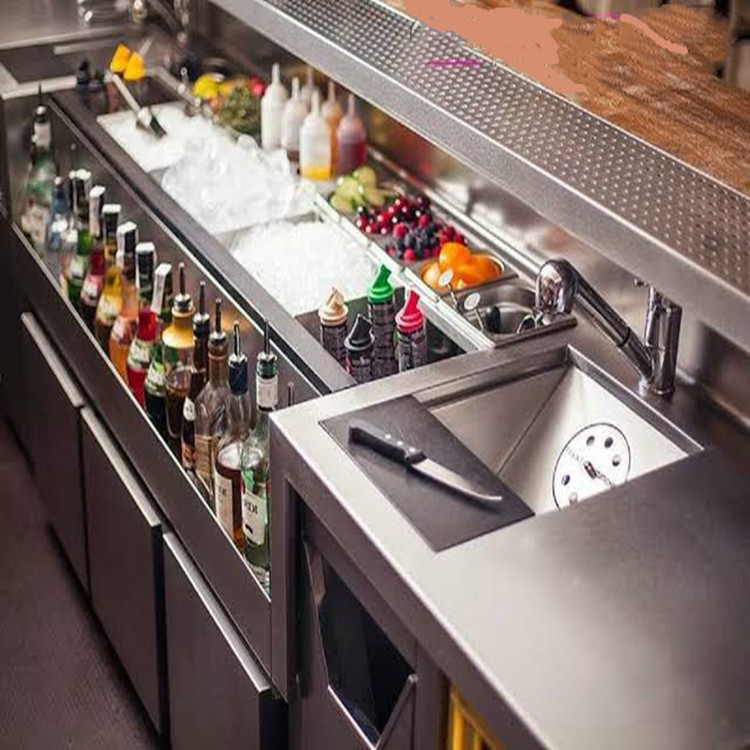 Bar Cabinet Commercial Stainless Steel Wine Trough Cabinet Whiskey Operator's Desk Blocking Desk Clear Bar Cocktail Water Bar Workbench