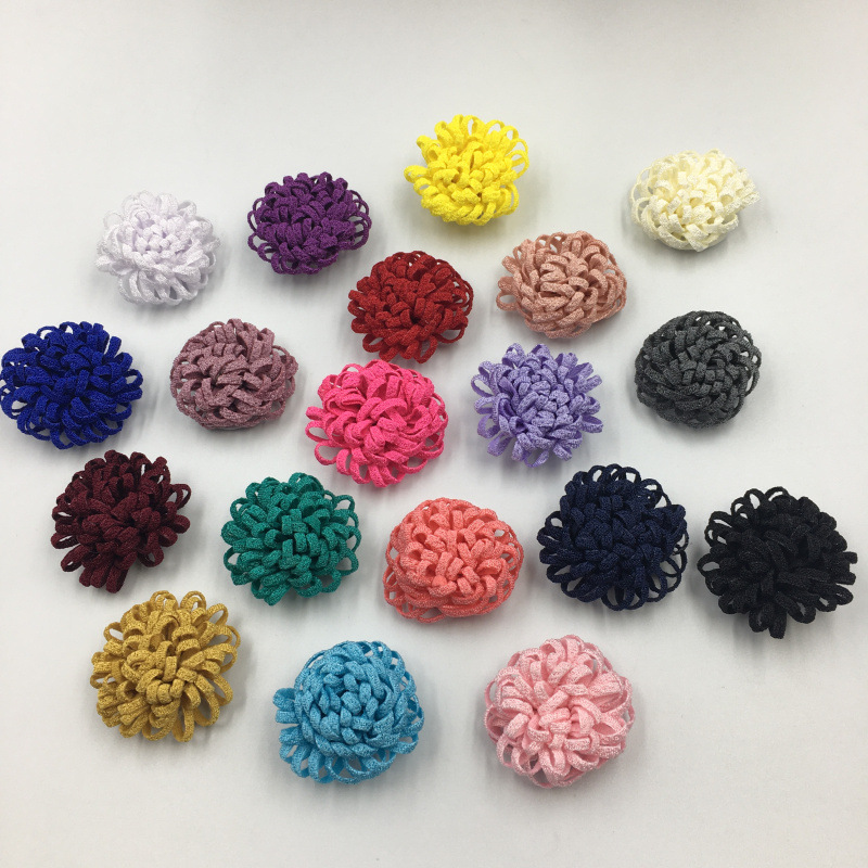 4cm韩版布艺花朵珍珠麻萝卜丝仿真花朵DIY胸花头花辅料配饰批发