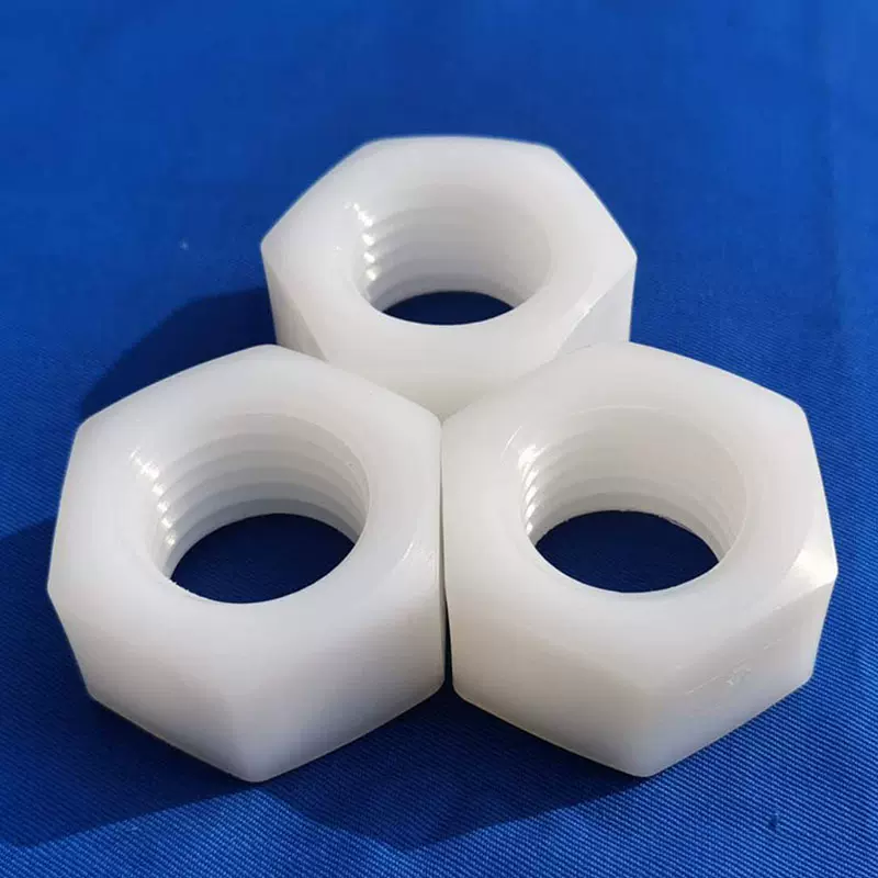 厂家现货尼龙六角螺母白色 木工家具连接件注塑塑料螺母绝缘螺母