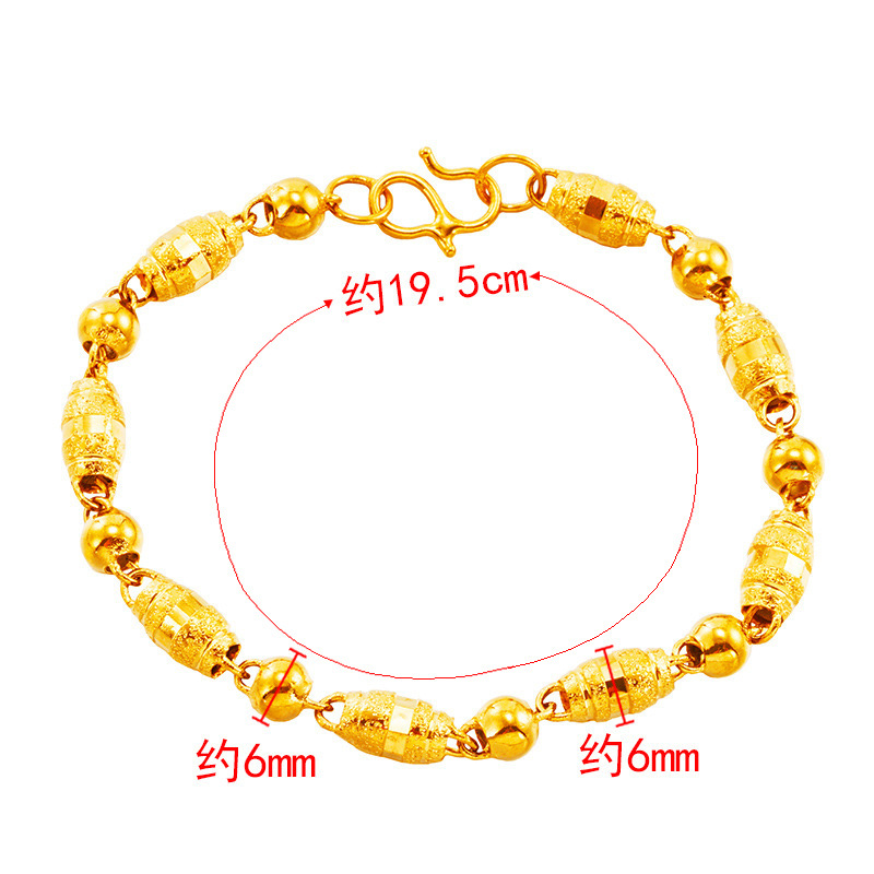 Estilo étnico esmerilado perlas hueco imitación 24K oro pulsera pareja helado de oliva perlas Vietnam arena oro joyería