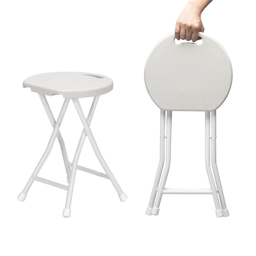 Plastic folding stool, portable household small bench, outdoor high stool, simple thickened round stool, dormitory chair, stool