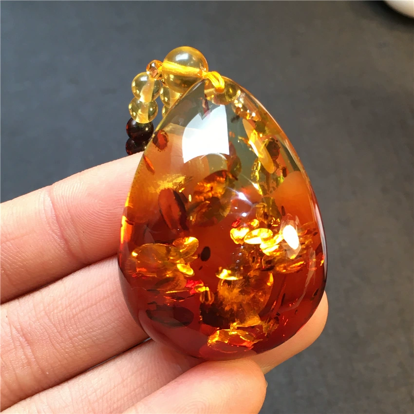 Натуральный кулон в виде капли воды Поколение янтаря натуральный янтарь попкорн янтарь пчелиный воск агент