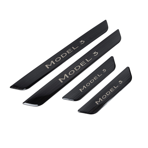 Suitable for Tesla model 3Y front and rear door sill strips refreshed 3 anti-trampling stainless steel door welcome pedals