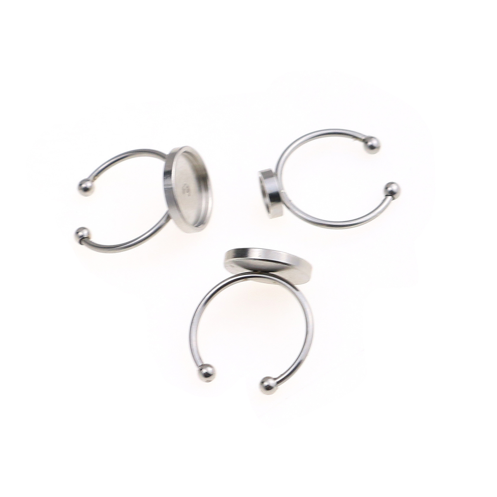 Acero inoxidable DIY anillo vacío base ajustable anillo redondo accesorios DIY joyería materiales hechos a mano