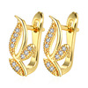 Fashionable earrings, universal zirconium, wish, European style, simple and elegant design, micro incrustation, wholesale