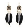 Classic ethnic long earrings with tassels, European style