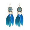 Classic ethnic long earrings with tassels, European style