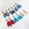 Classic ethnic long earrings with tassels, European style