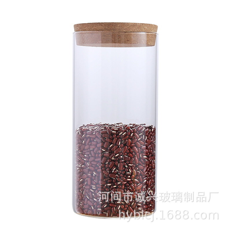 Venta al por mayor de vidrio de corcho sellado tarro de almacenamiento de vidrio tarro de té recto micro paisaje botella ecológica botella de musgo