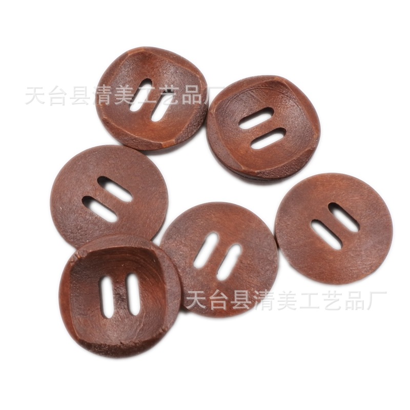 Manualidades decorativas de madera de bricolaje 3cm retro marrón abrigo botón cortavientos de madera 10 por paquete