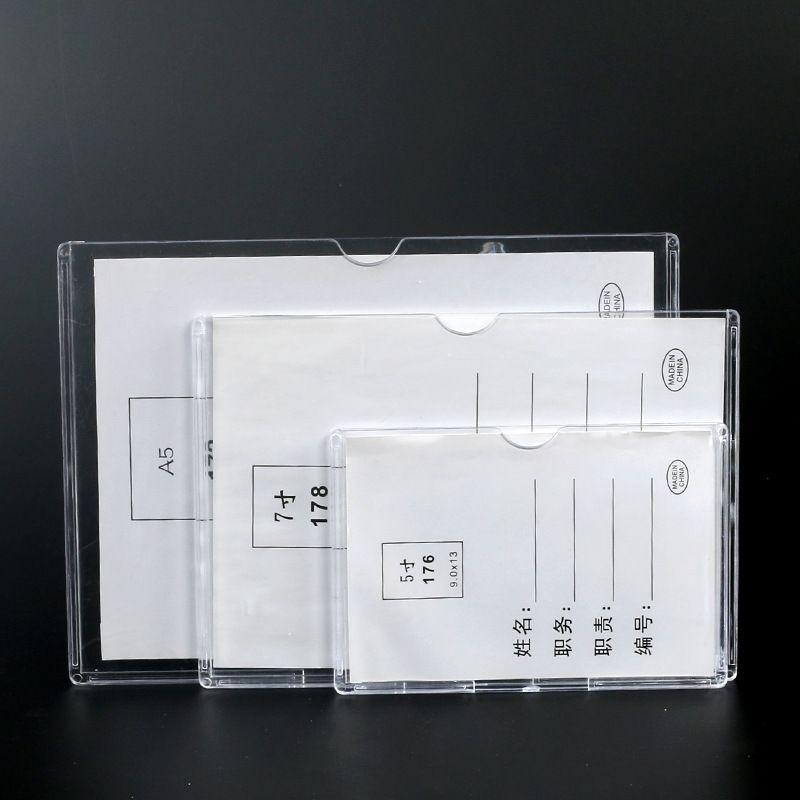 Marco de posición de reemplazo A4 Tarjeta de visualización de posición montada en la pared ranura de marco de fotos Tarjeta de posición A5 A6 caja de enchufe de foto