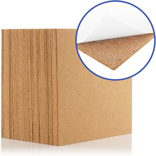 Direct factory supply softboard message board photo wall cork wall sticker with adhesive square 300*300mm cork sticker