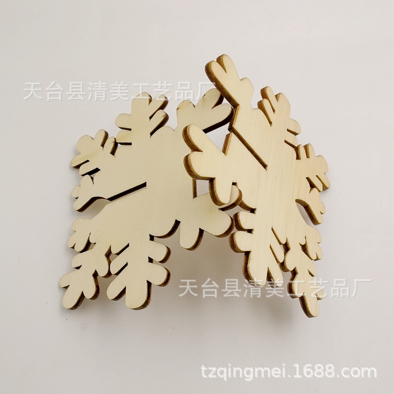 Suministro transfronterizo de decoraciones navideñas Pieza de madera de Navidad de madera Diy Puzzle Graffiti Pieza de madera en blanco Colgante para el hogar