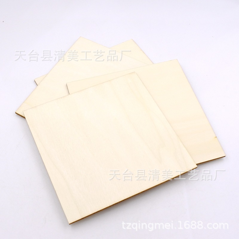 12,7*12,7 cm tronco cuadrado de ángulo recto hoja de madera de bricolaje hoja de madera 36 piezas por paquete