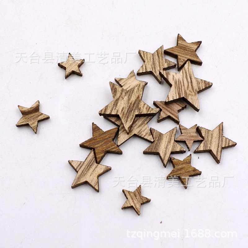 Versión de madera de paulownia tamaño de madera estrella de cinco puntas tablero de madera de paulownia mixto estrella de cinco puntas decoración de madera
