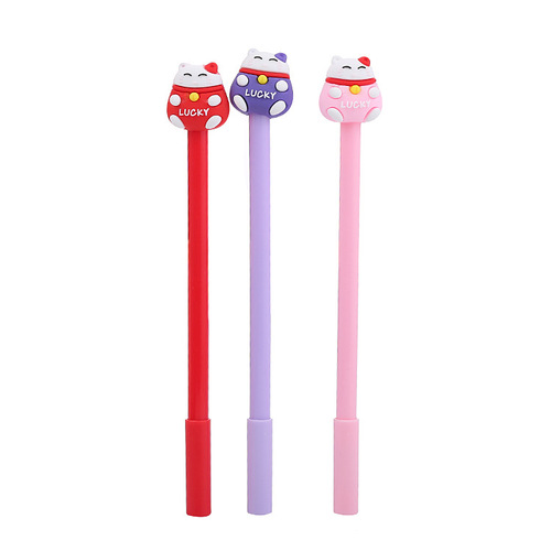 Cute kitten gel pen creative stationery student exam black water pen cat cartoon pen signature pen wholesale